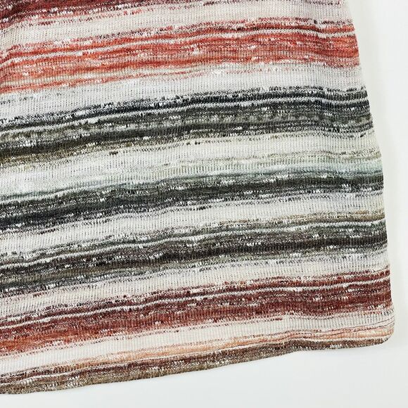 Catherines Brown Olive Ivory Stripe Knit Open Front Sweater Vest Womens 2X - Picture 3 of 6